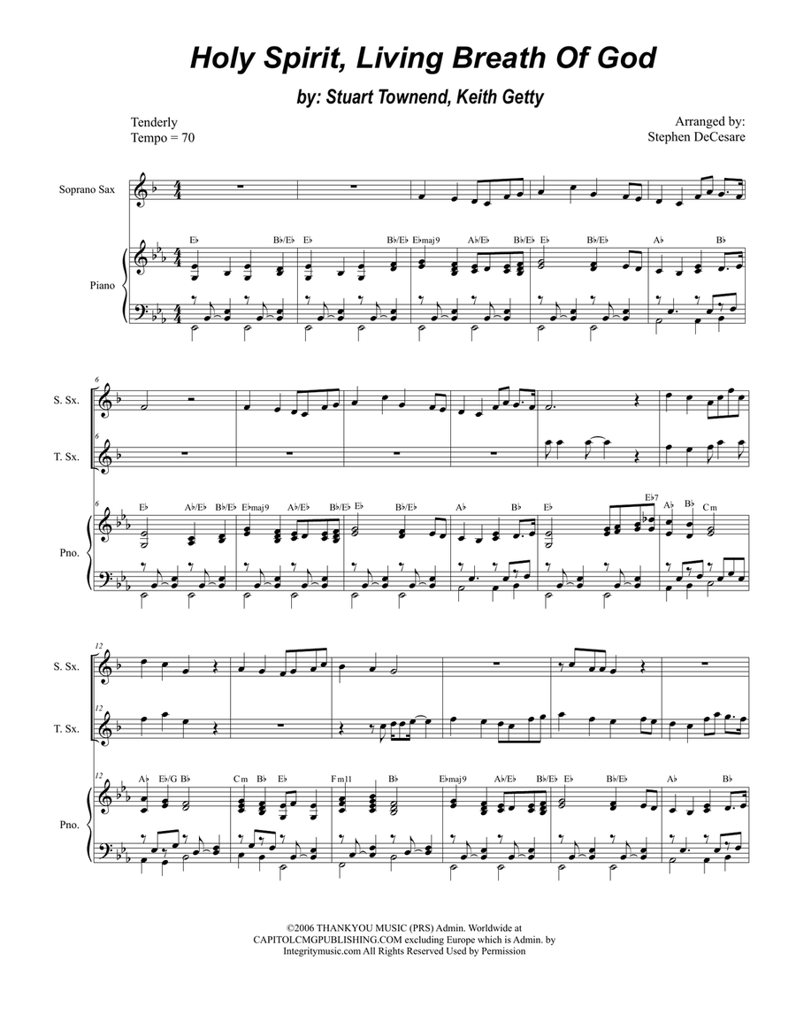 Holy Spirit, Living Breath Of God Woodwind Duet scores gallery preview page 1