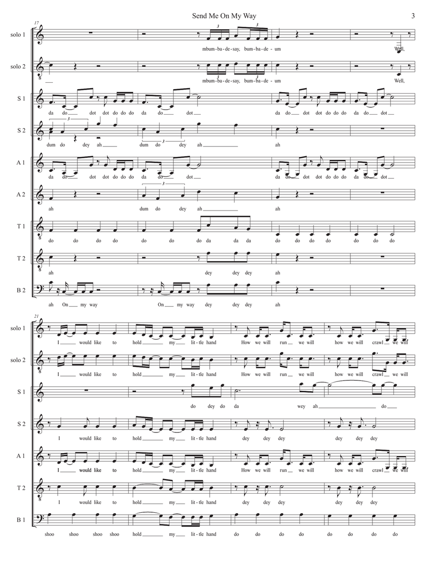 Send Me On My Way 4-Part scores gallery preview page 4