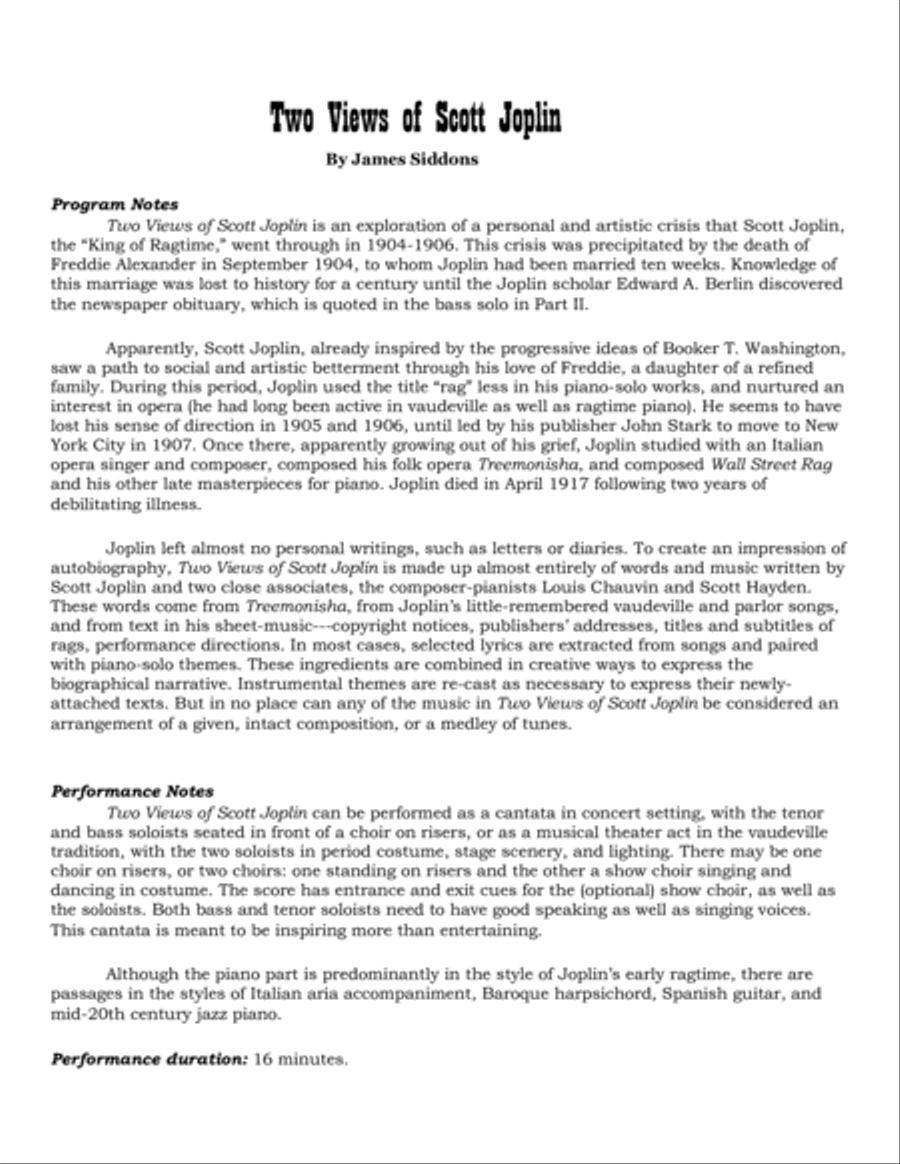 Two Views of Scott Joplin 4-Part scores gallery preview page 2