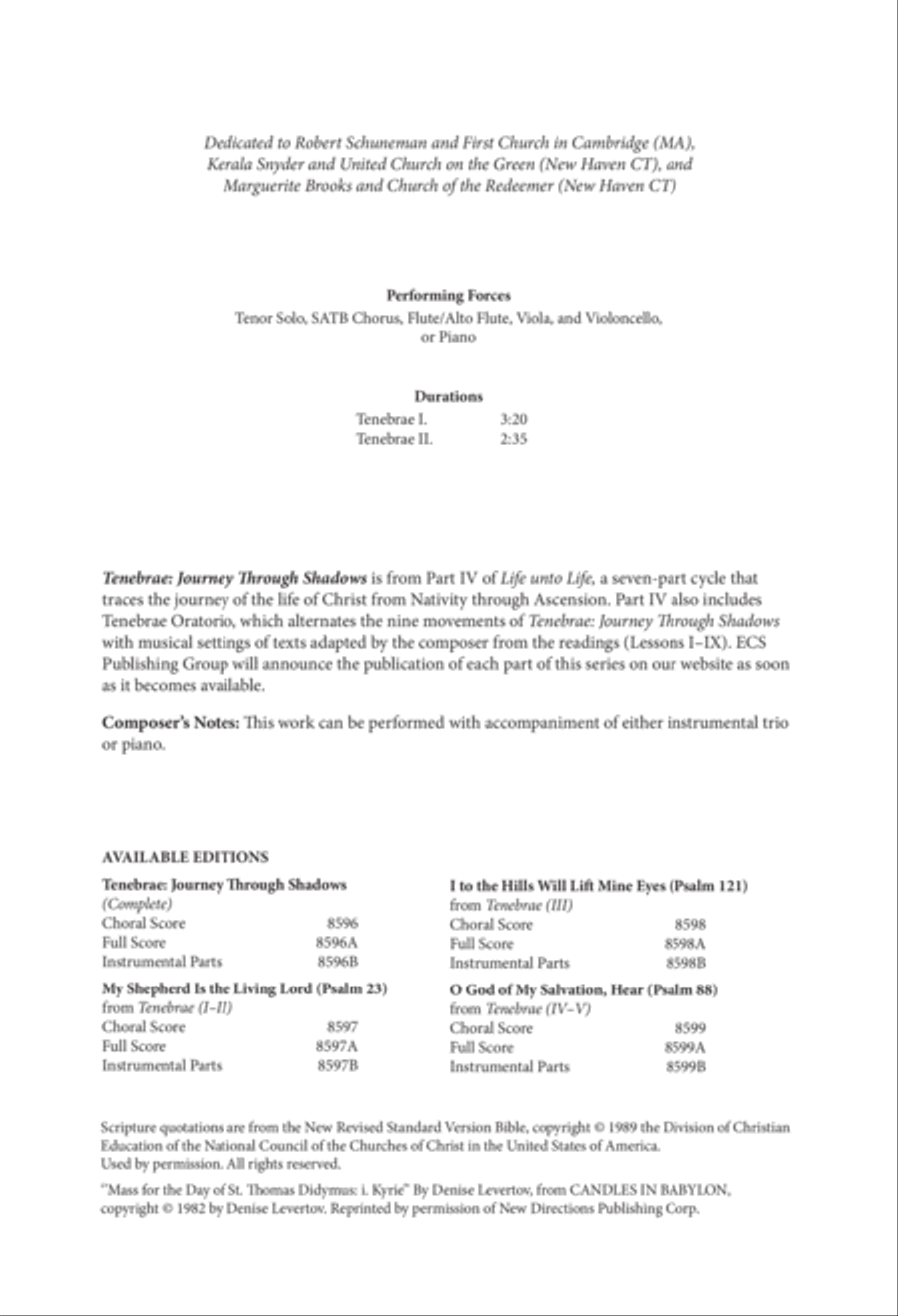 My Shepherd Is the Living Lord (Psalm 23): from Tenebrae (I-II) 4-Part scores gallery preview page 2