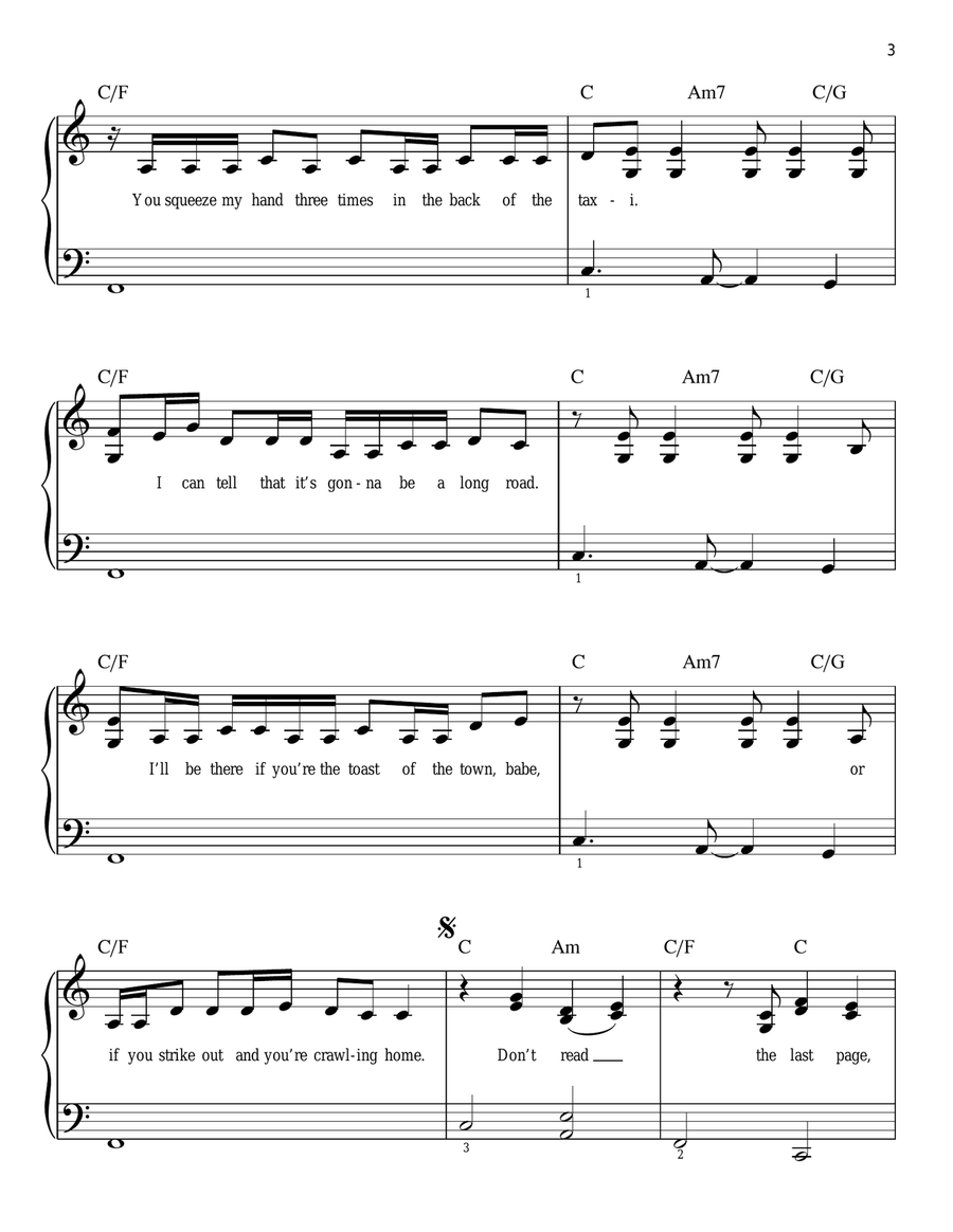 New Year's Day Easy Piano scores gallery preview page 3