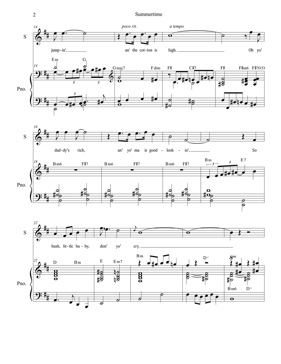 Summertime Piano, Vocal scores gallery preview page 2