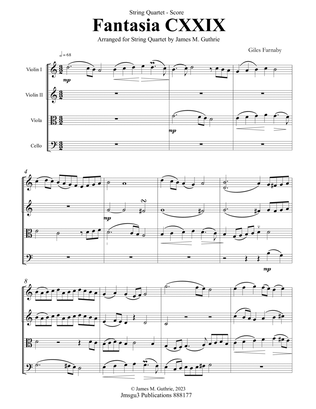 Farnaby: Fantasia CXXIX for String Quartet - Score Only