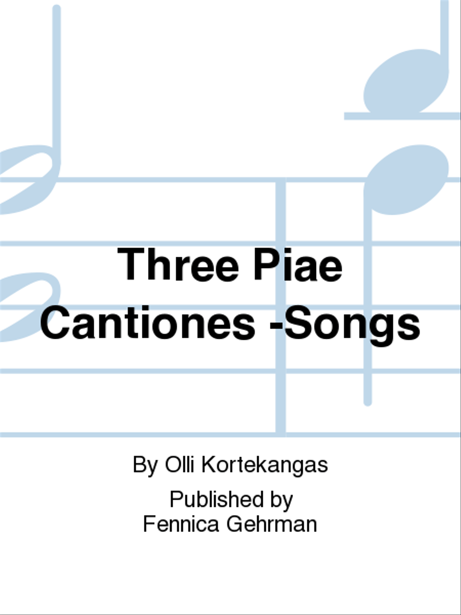 Kolme Piae cantiones -laulua / Three Piae Cantiones Songs Mixed Choir scores gallery preview page 1