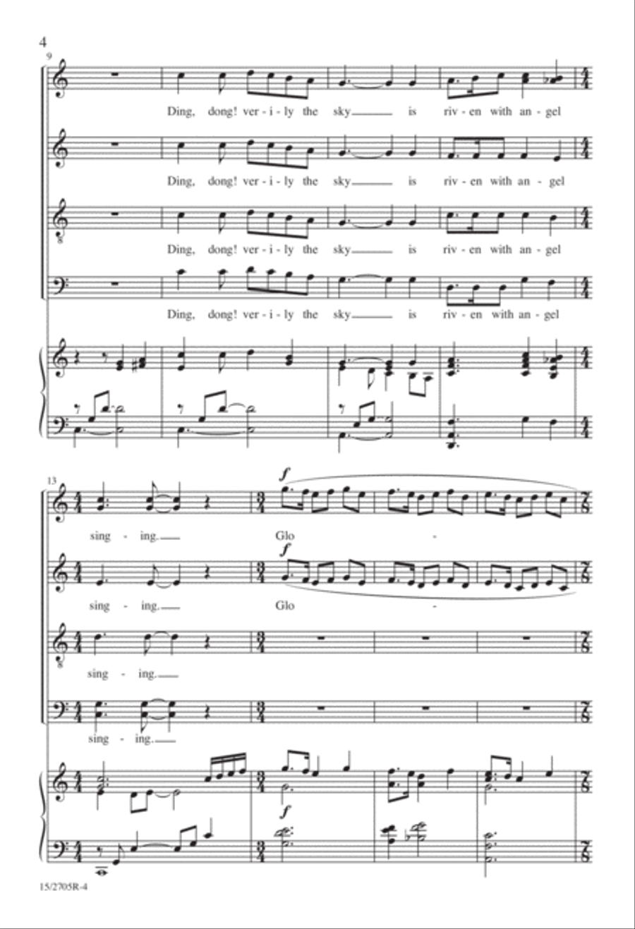 Ding, Dong! Merrily on High 4-Part scores gallery preview page 4