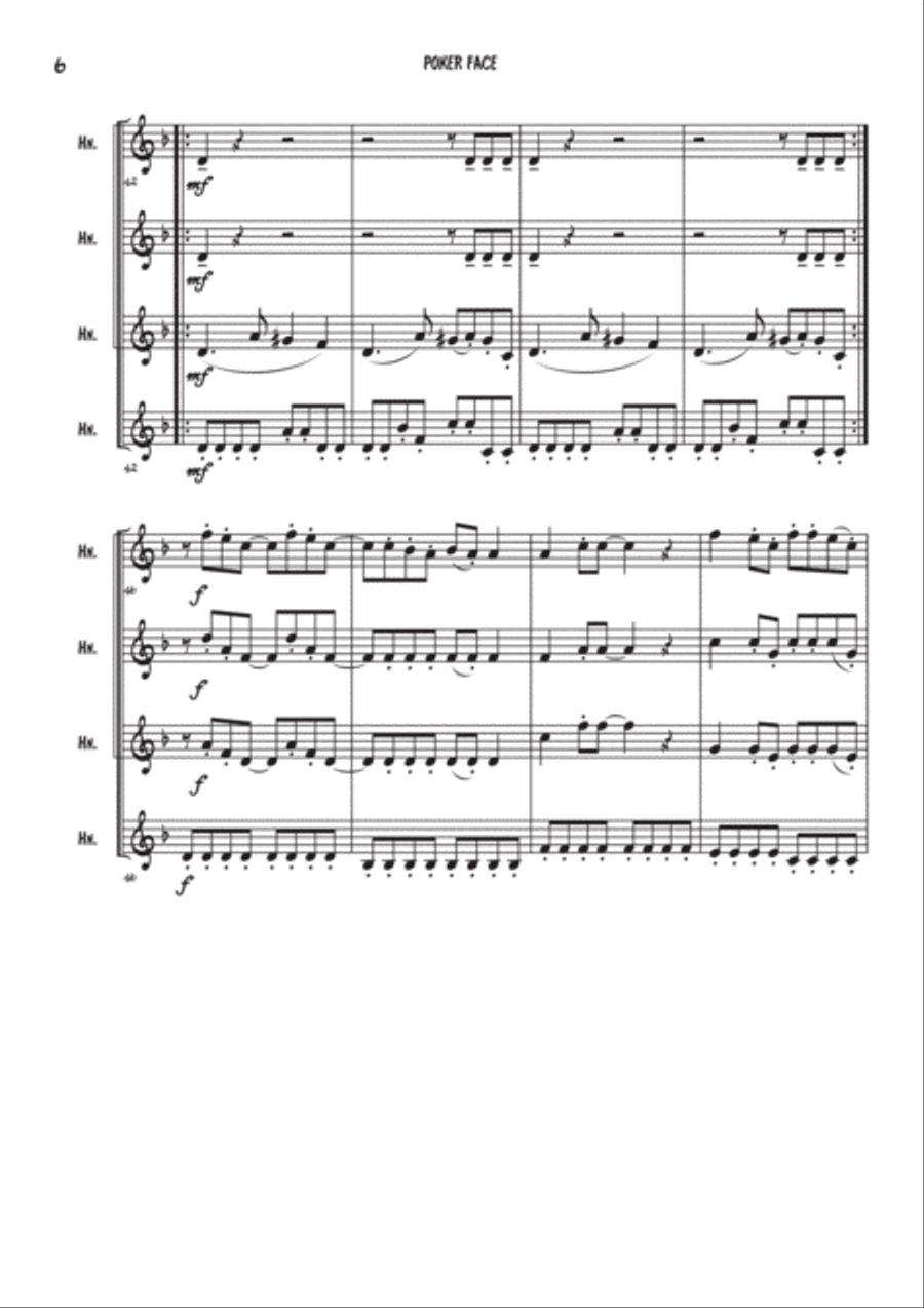 Poker Face Brass Ensemble scores gallery preview page 6