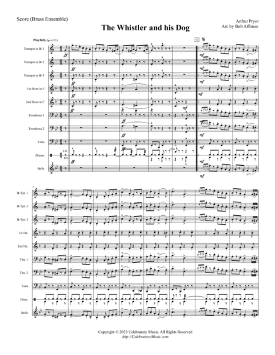 The Whistler and his Dog Brass Ensemble scores gallery preview page 2