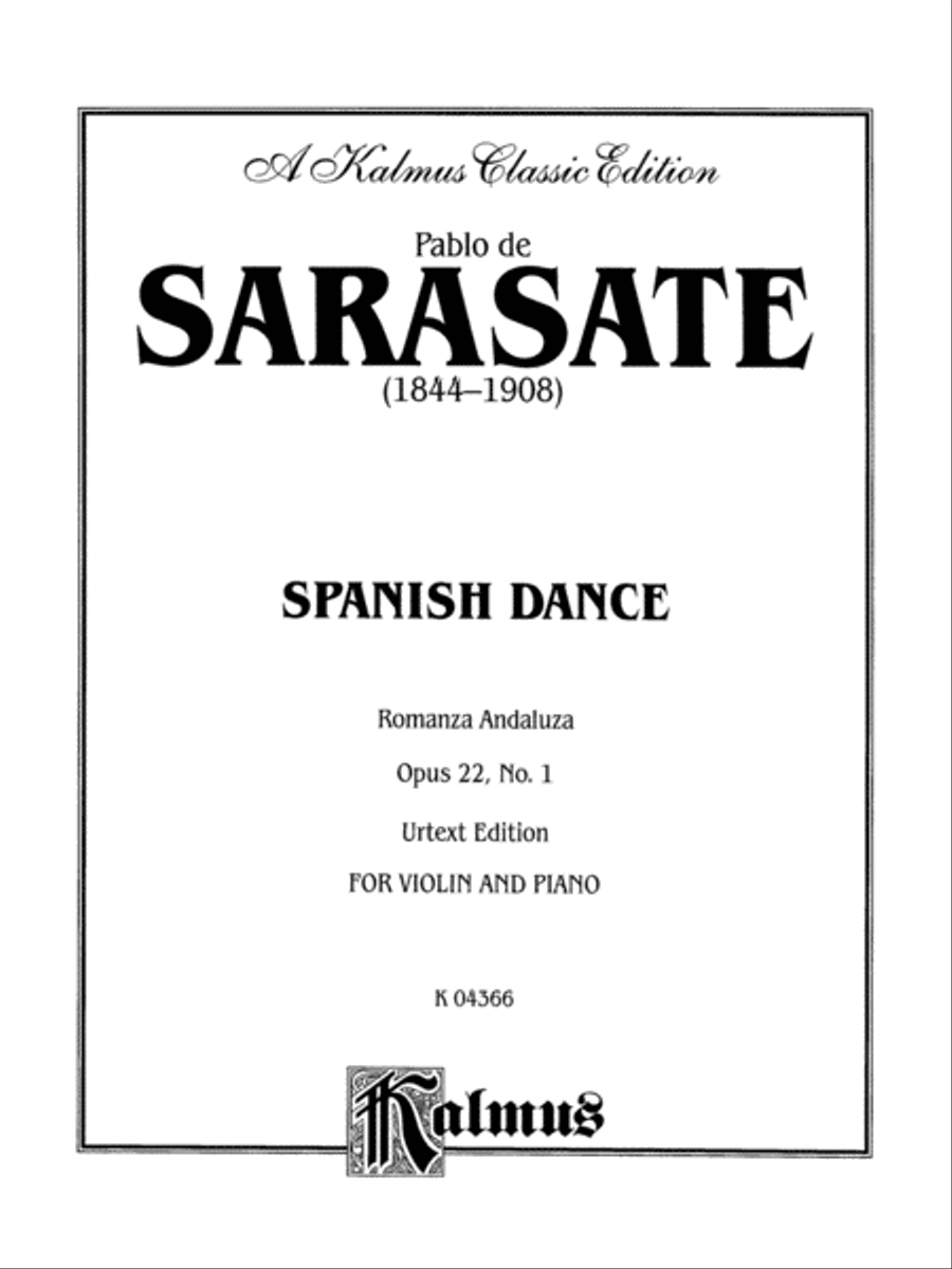 Sarasate: Spanish Dance, Op. 22, No. 1 (Romanza Andaluza) Violin scores gallery preview page 1