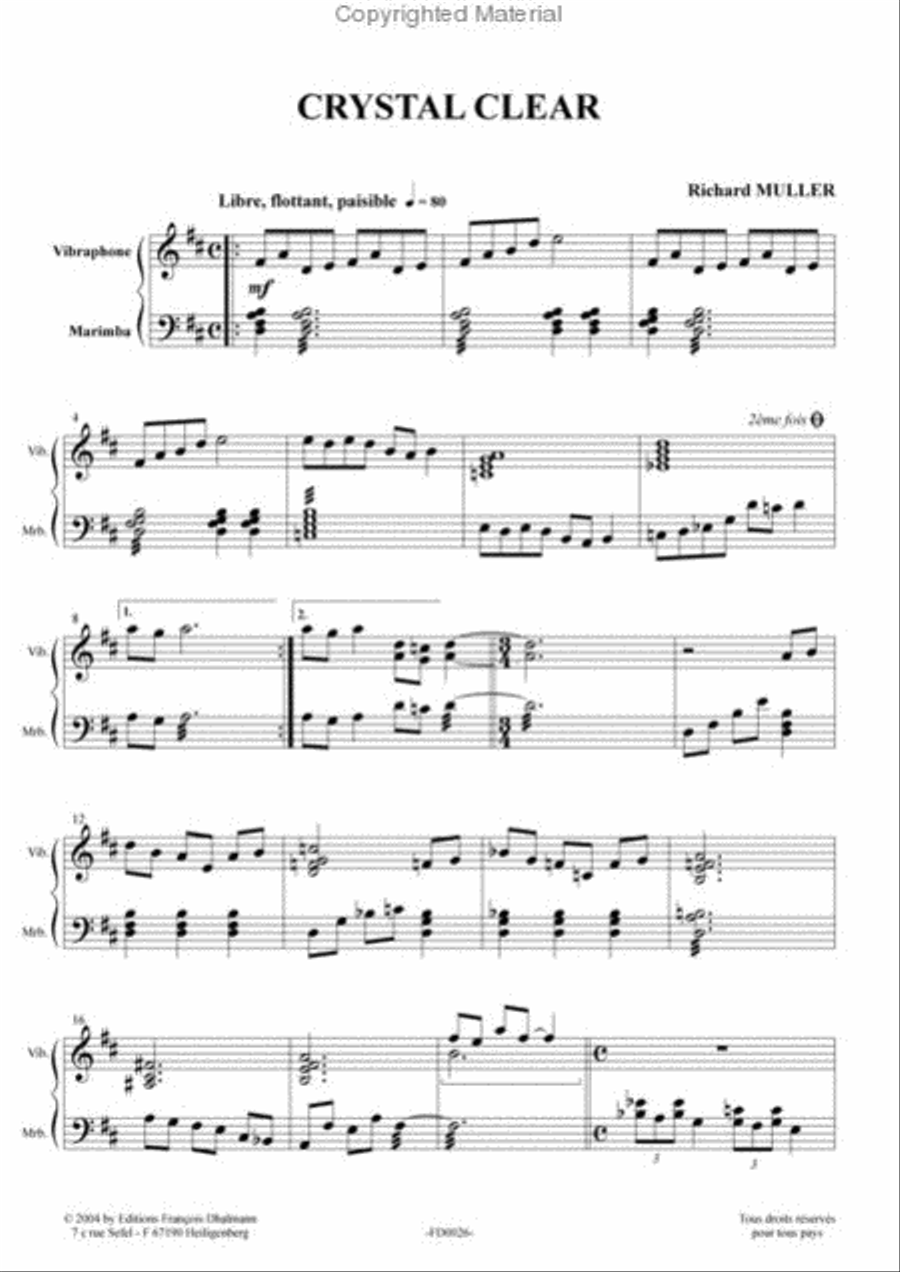 Cristal clair Percussion scores gallery preview page 2