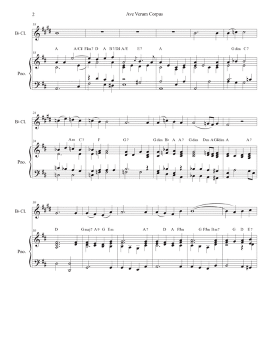 Ave Verum Corpus (Bb-Clarinet solo - Piano Accompaniment) image number null