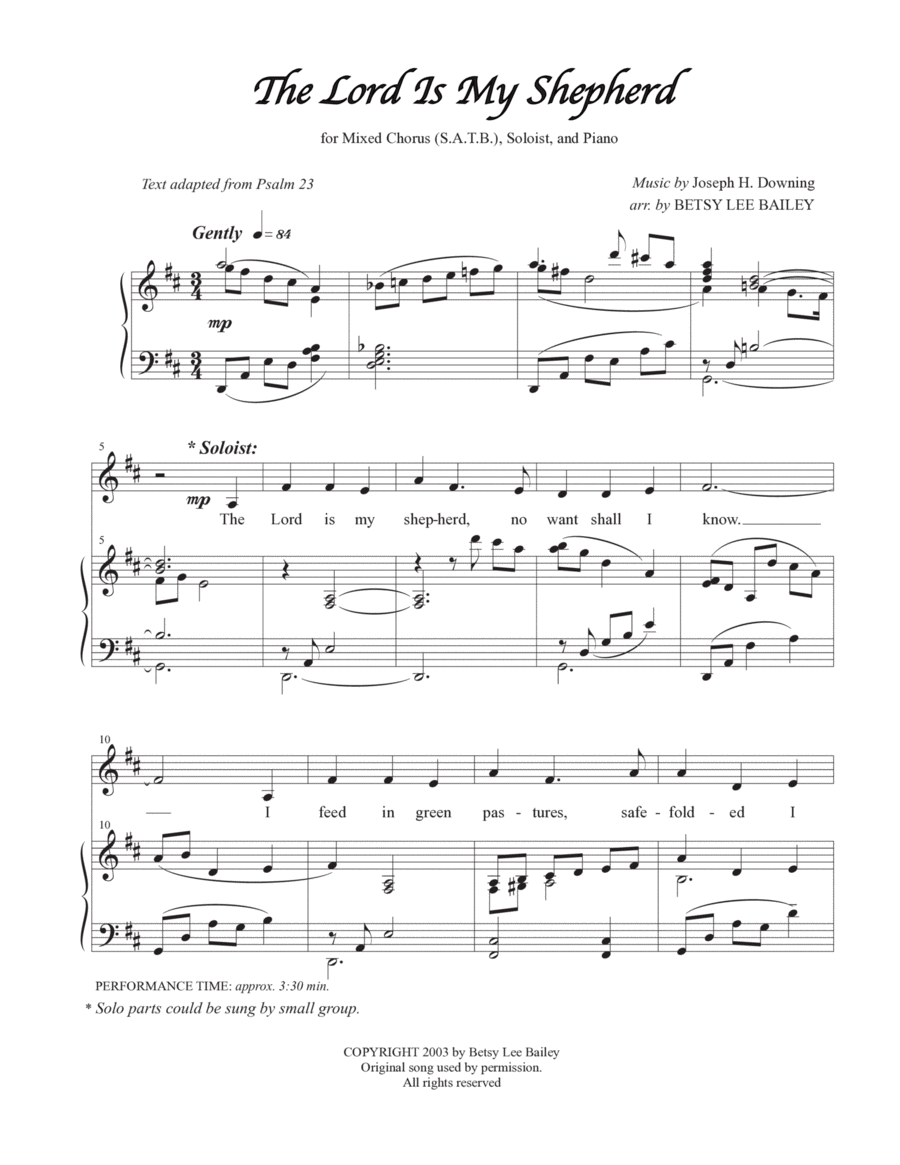 The Lord Is My Shepherd The Lord Is My Shepherd 4-Part scores gallery preview page 1