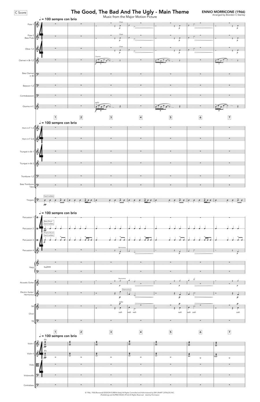 The Good, The Bad And The Ugly (main Title) - Score Only Full Orchestra scores gallery preview page 1
