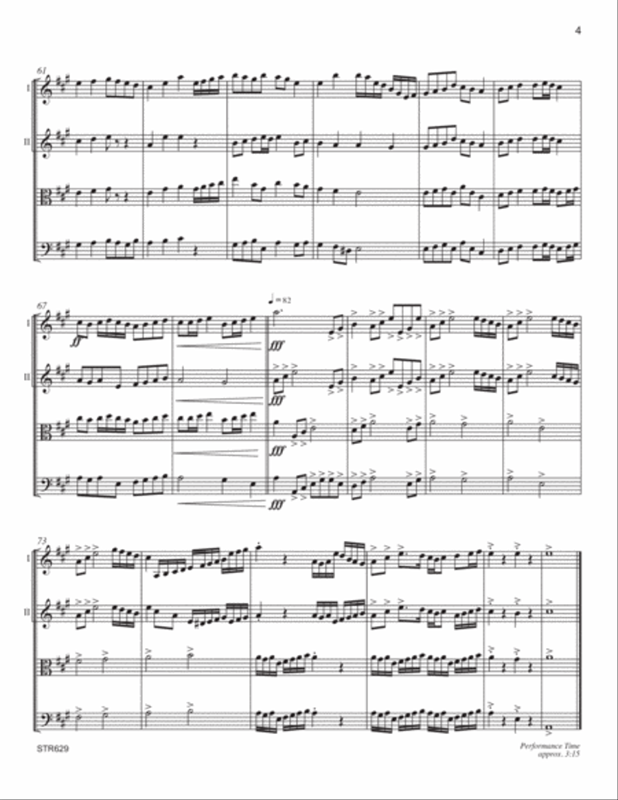 CHRIST THE LORD IS RISEN TODAY - String Quartet (Grade 3+) String Quartet scores gallery preview page 4