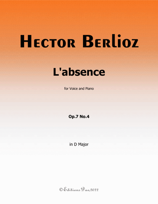 L'absence, by Berlioz, in D Major