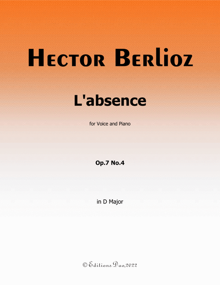 L'absence, by Berlioz, in D Major