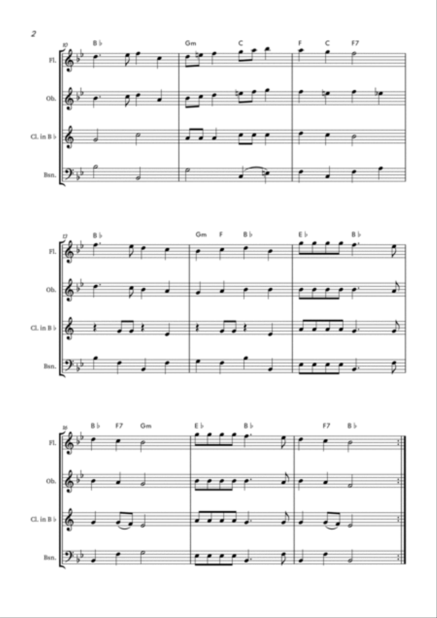 Deck The Halls - Woodwind Quartet Woodwind Quartet scores gallery preview page 2