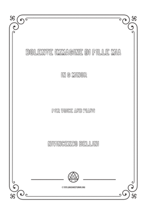 Bellini-Dolente immagine di Fille mia in g minor,for voice and piano