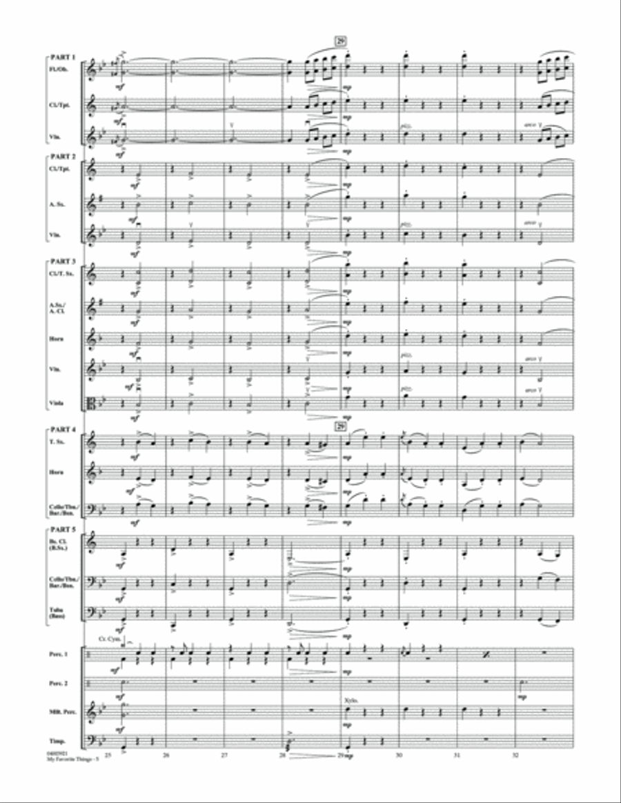 My Favorite Things (from The Sound of Music) - Conductor Score (Full Score) Concert Band scores gallery preview page 5