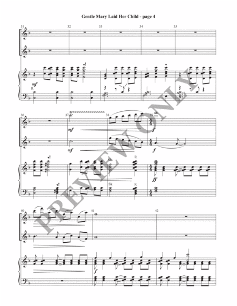 Gentle Mary Laid Her Child Director's Score (Print) Handbell Choir scores gallery preview page 5