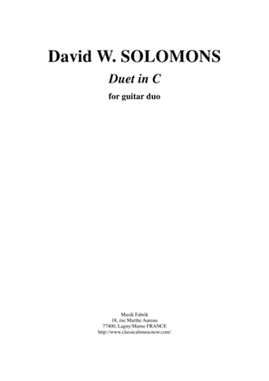 Book cover for David W. Solomons: Duet in C for two guitars