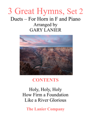 Book cover for Gary Lanier: 3 GREAT HYMNS, Set 2 (Duets for Horn in F & Piano)