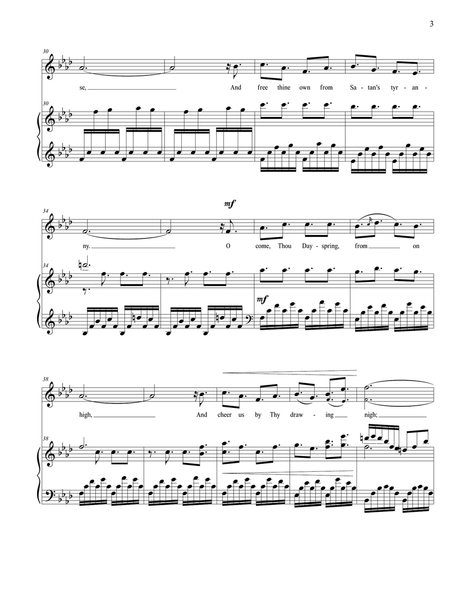 O Come, O Come, Emmanuel (Vocal Solo - High) High Voice scores gallery preview page 4