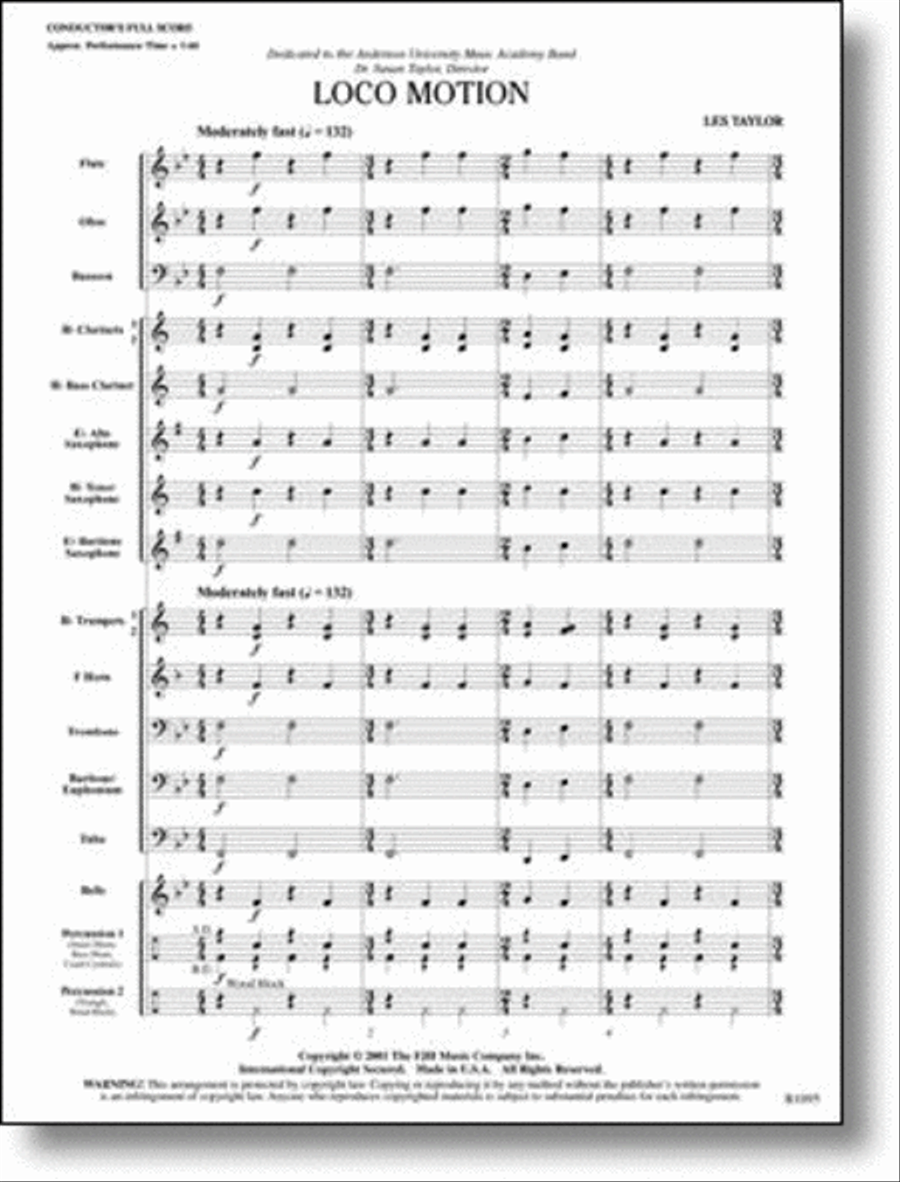 Loco Motion Loco Motion Concert Band scores gallery preview page 1