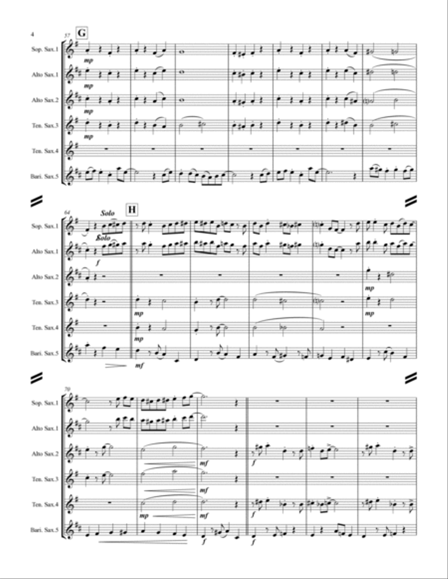 Let It Snow! Let It Snow! Let It Snow! Saxophone Quintet scores gallery preview page 5