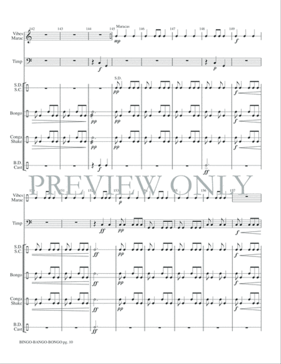Bingo, Bango, Bongo Small Ensemble scores gallery preview page 12