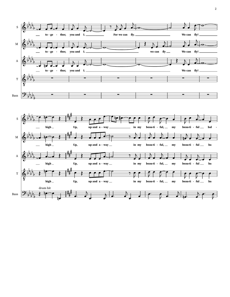 Up, Up And Away Choir scores gallery preview page 2