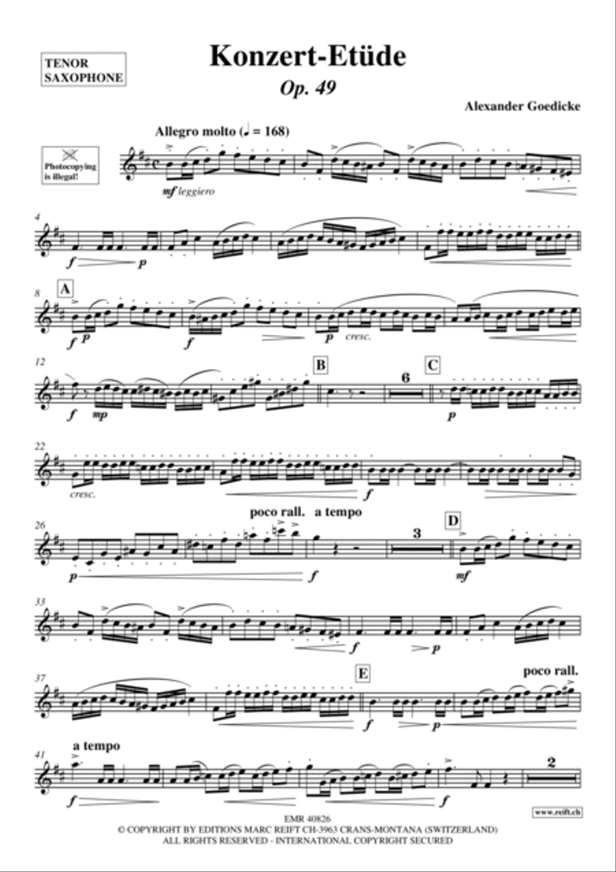 Konzert-Etude Konzert-Etude Tenor Saxophone scores gallery preview page 2