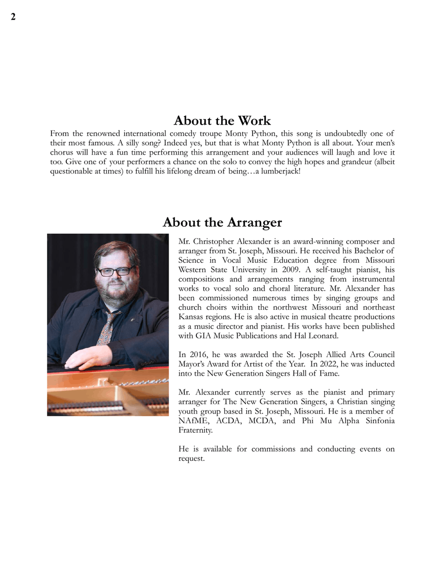 Lumberjack Song TTBB scores gallery preview page 2