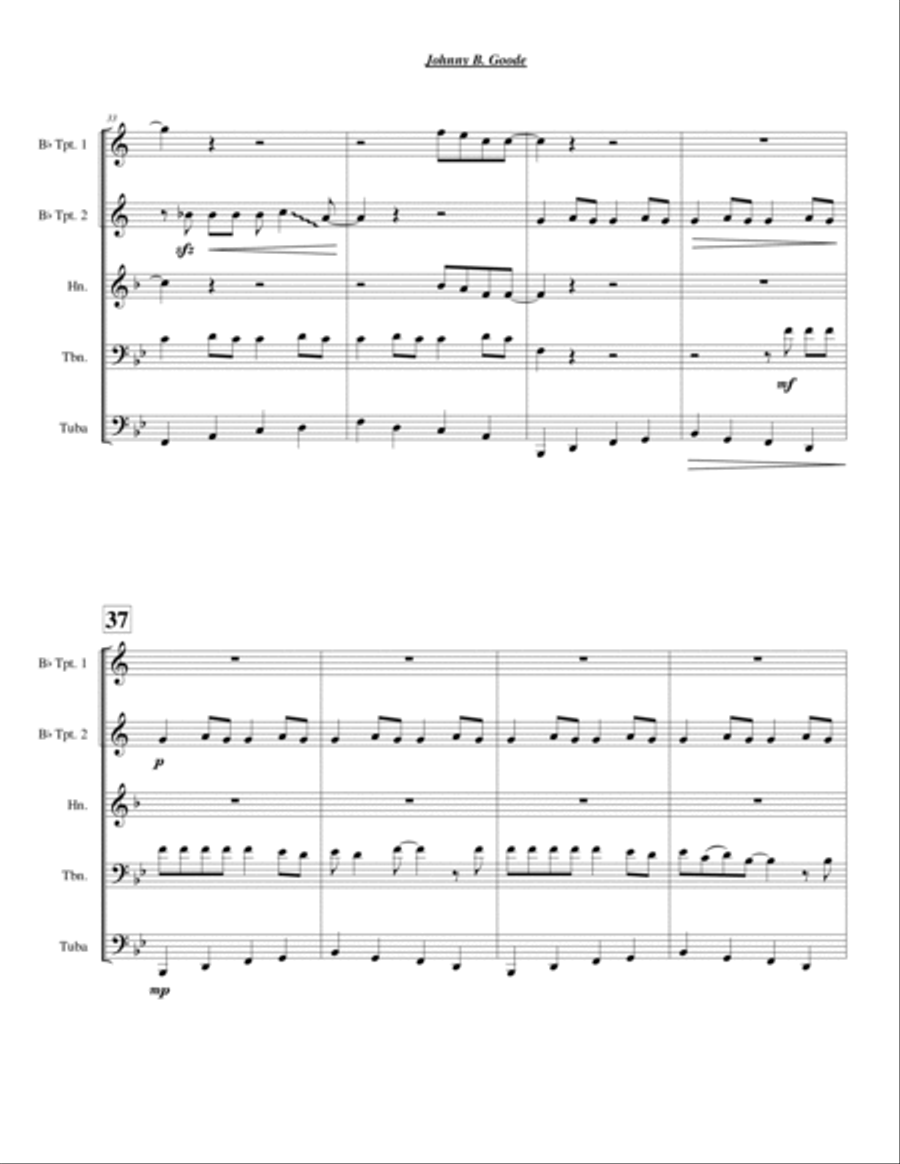 Johnny B. Goode Euphonium scores gallery preview page 5