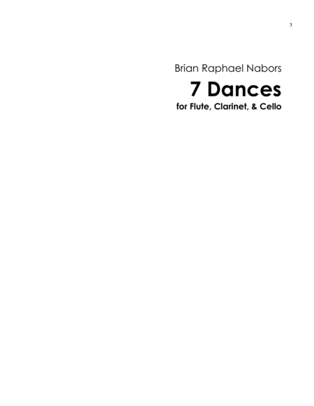 7 Dances for Flute, Clarinet, and Cello (Full Score + Parts)