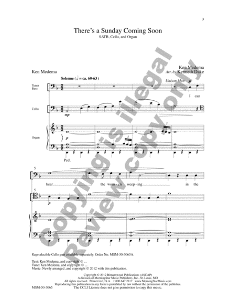 There's a Sunday Coming Soon 4-Part scores gallery preview page 2