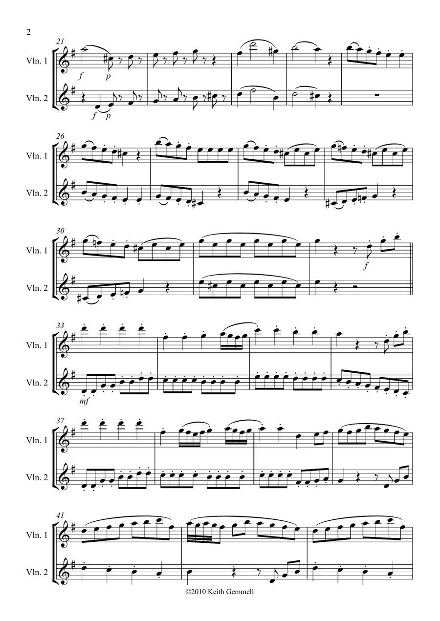 Eine Kleine Nachtmusik – Rondo: Violin Duet Eine Kleine Nachtmusik – Rondo: Violin Duet String Duet scores gallery preview page 2