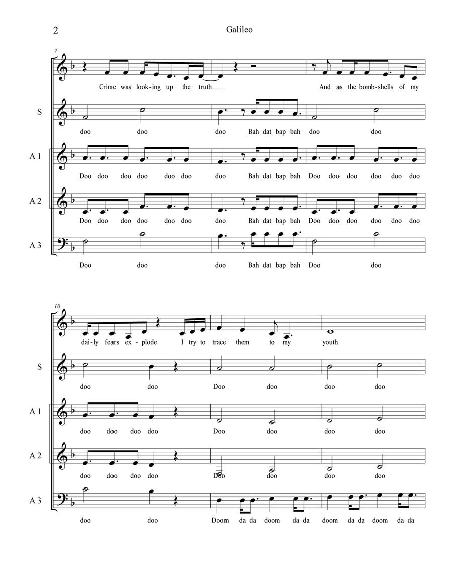 Galileo Galileo A Cappella scores gallery preview page 2