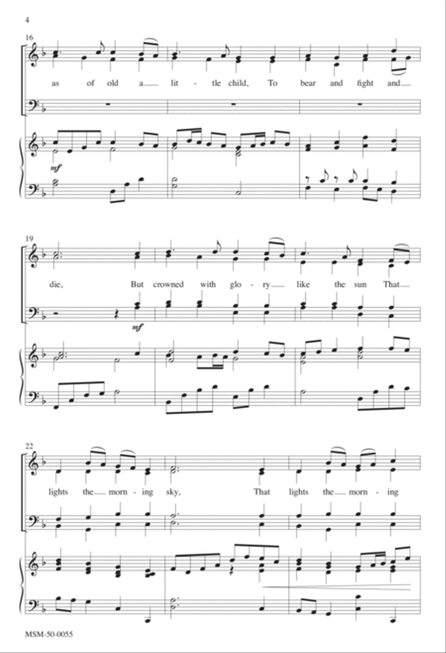 The King Shall Come When Morning Dawns 4-Part scores gallery preview page 3