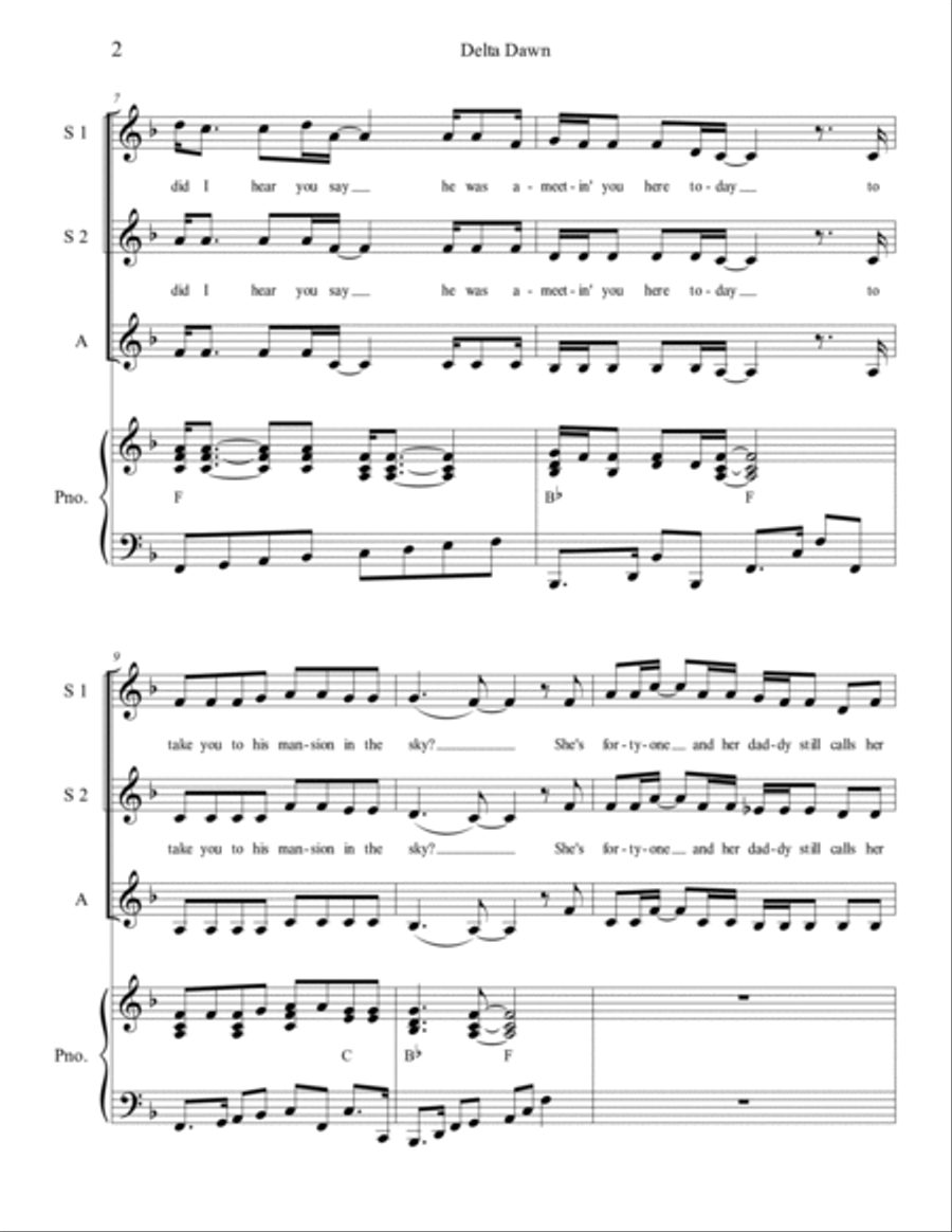 Delta Dawn SSA scores gallery preview page 2