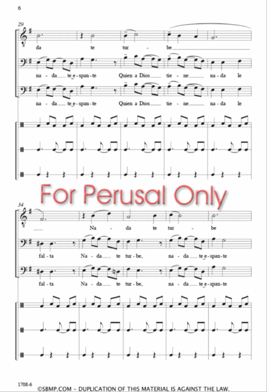 Nada Te Turbe - TBB 3-Part scores gallery preview page 5