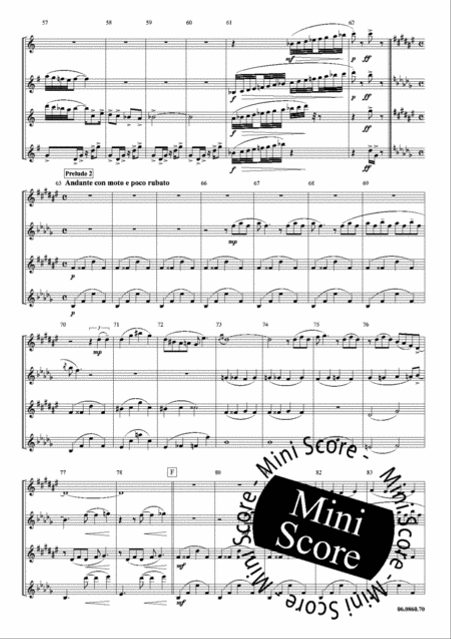 Three Preludes Three Preludes Saxophone Quartet scores gallery preview page 9