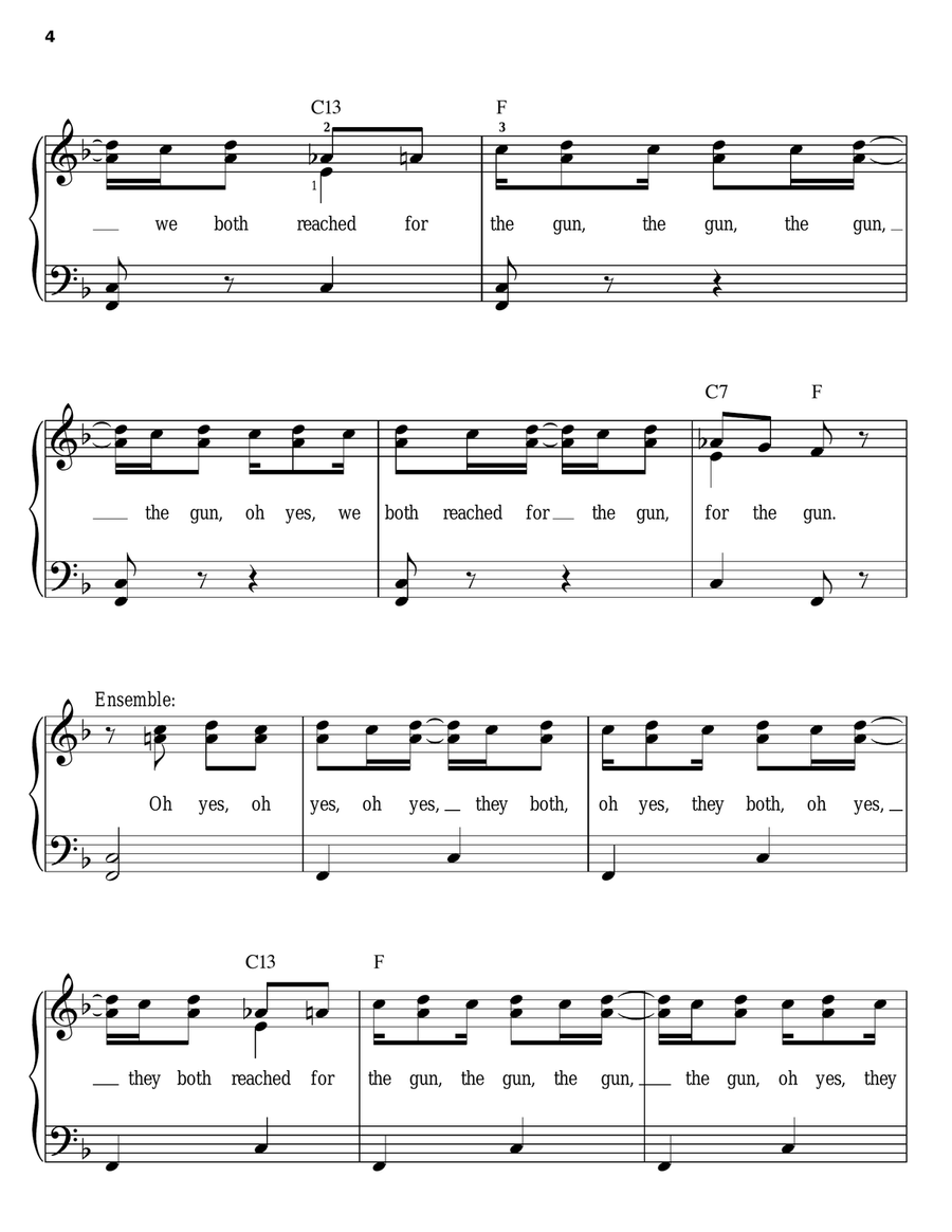 We Both Reached For The Gun Easy Piano scores gallery preview page 4