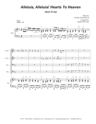 Alleluia, Alleluia! Hearts To Heaven (Brass Quartet and Piano - Alternate Version)