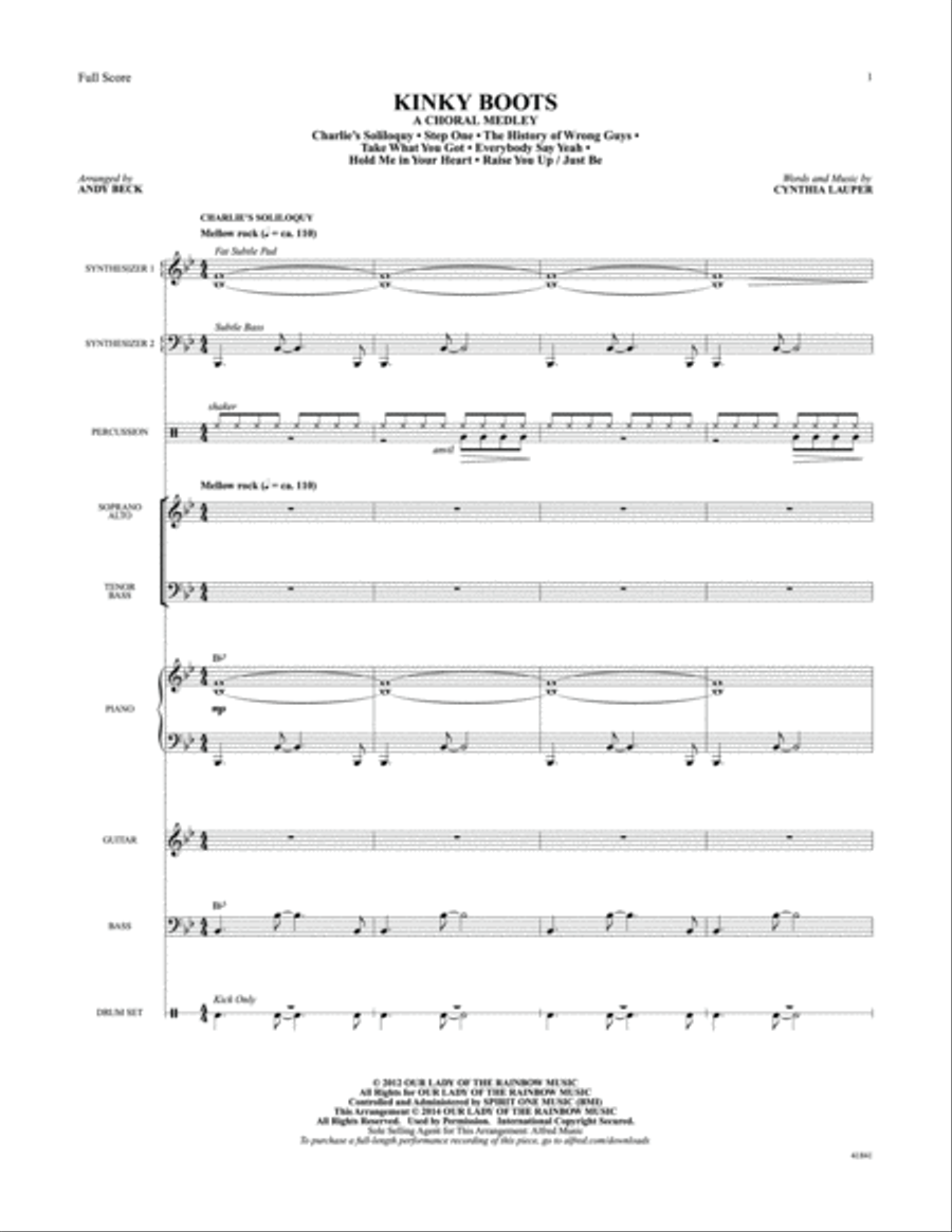Kinky Boots: Score Kinky Boots: Score Score scores gallery preview page 2