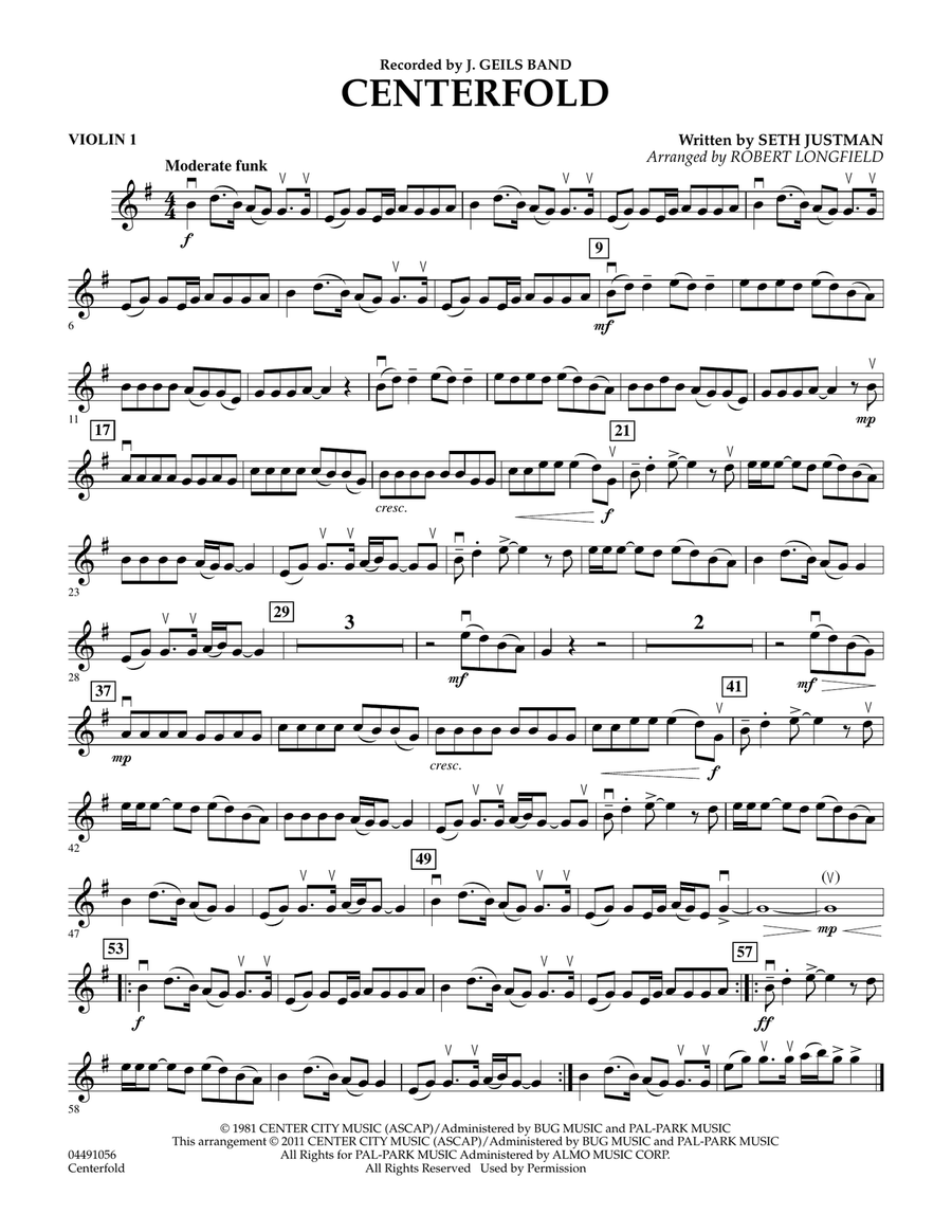Centerfold - Violin 1