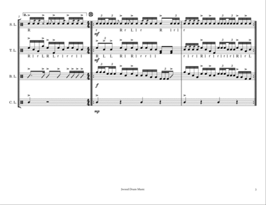 Sweet Fire (Drumline Cadence) Marching Band scores gallery preview page 3