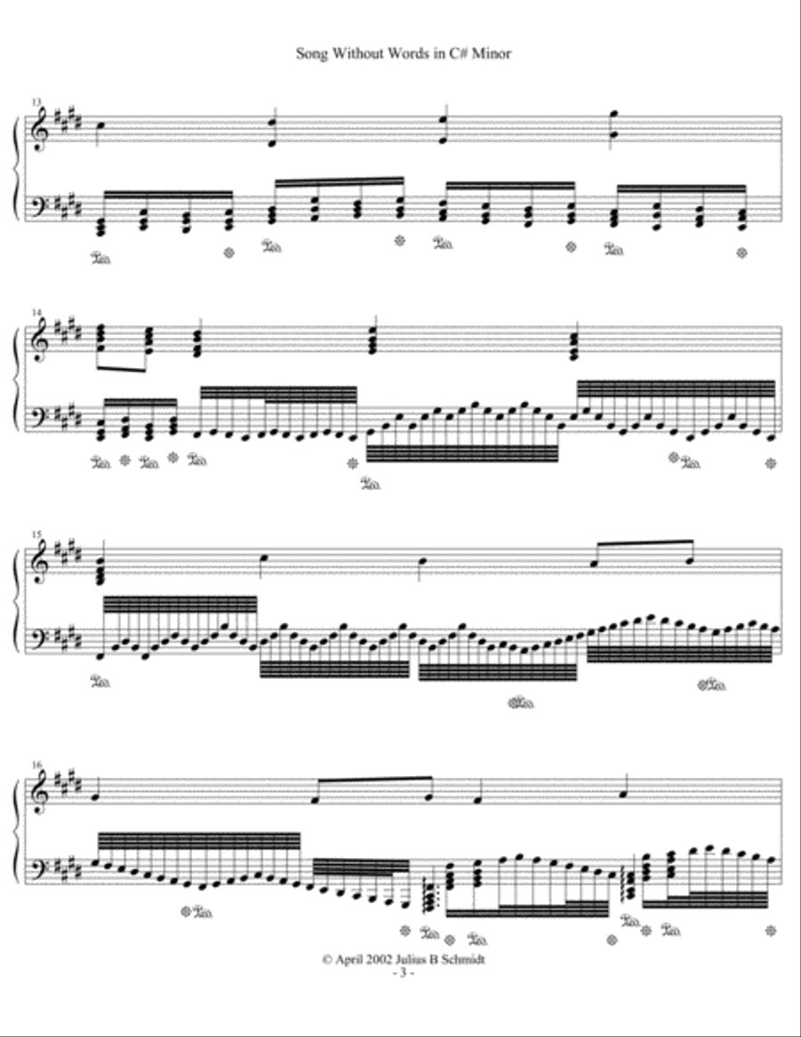 Song Without Words Set 2, No. 5 in C-Sharp minor Piano Solo scores gallery preview page 4
