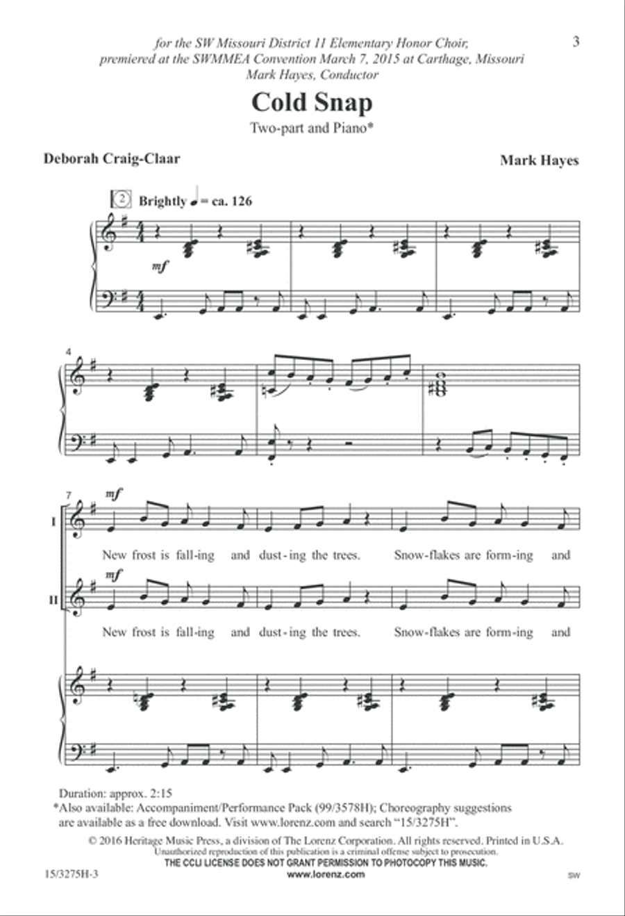 Cold Snap 2-Part scores gallery preview page 3