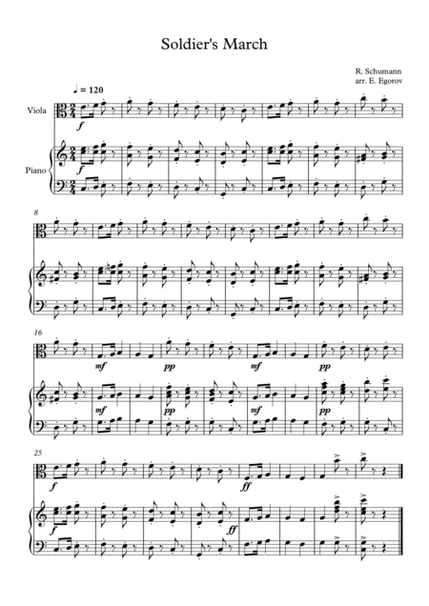 Soldier's March, Robert Schumann, For Viola & Piano image number null
