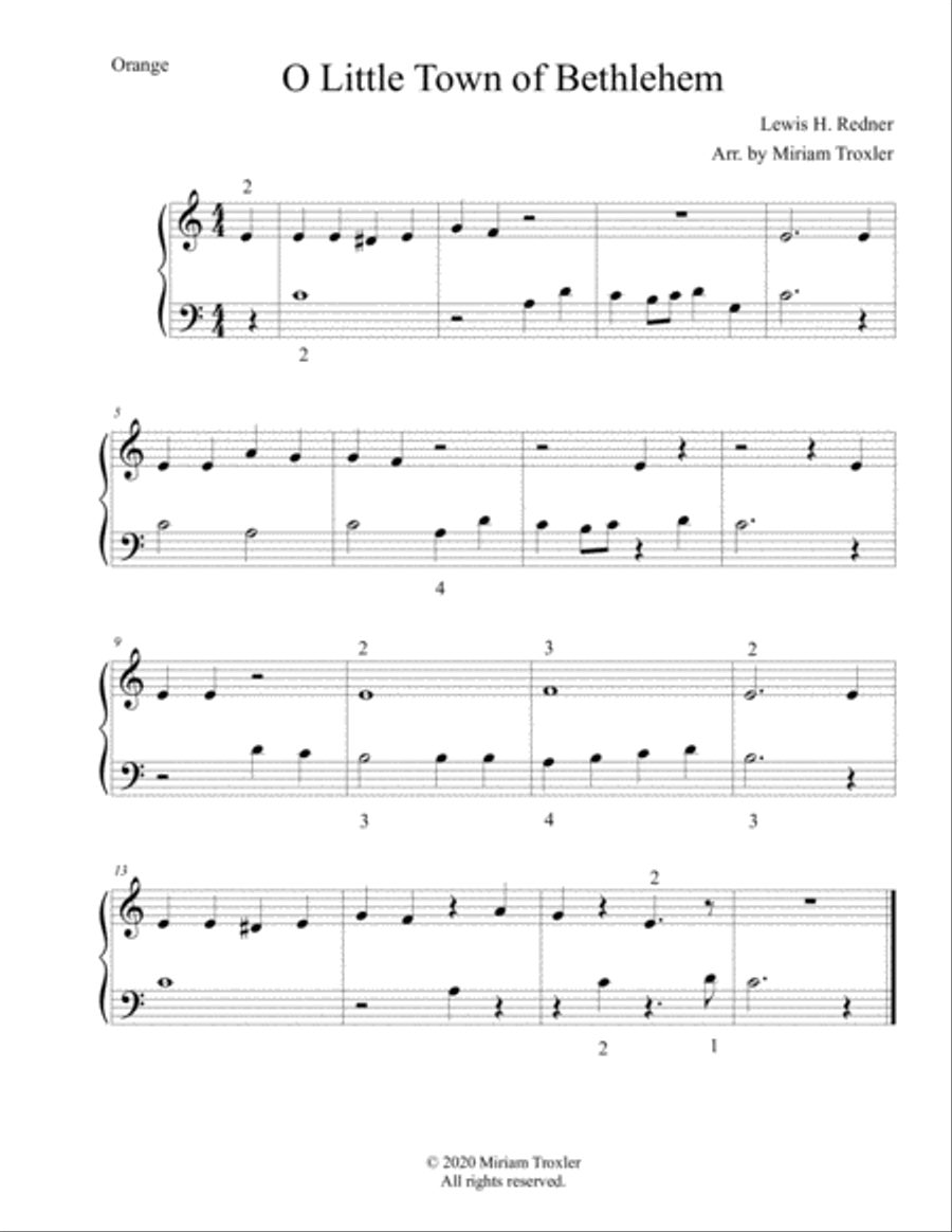 Traditional Christmas Carols for Piano: Orange Set Easy Piano scores gallery preview page 2